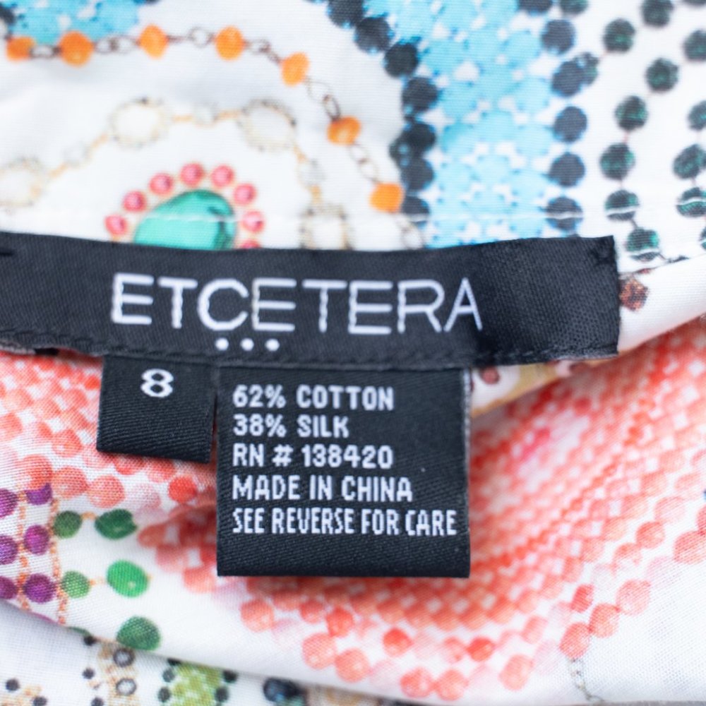 Etcetera Silk Collared Geometric Print Lightweigh… - image 8